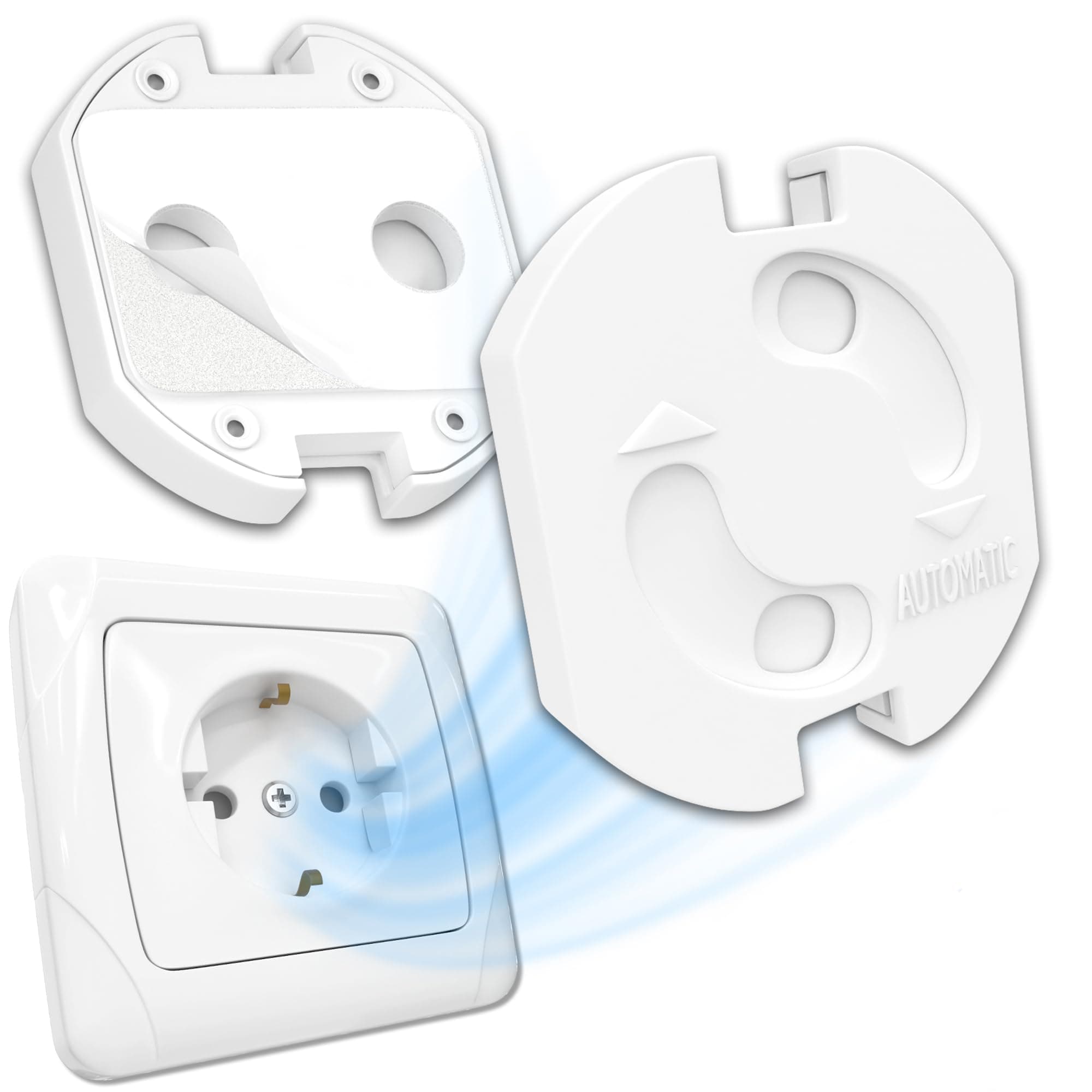 Hoffenbach 20 x Socket Child Lock - Socket Lock with Twist Mechanism - Protection for Babies & Children - Socket Protection Prevents Accidents & Electric Shocks - Socket Child Protection - White