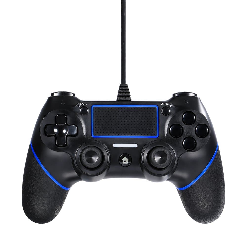 Lilyhood PS4 wired controller for Playstation 4, professional usb PS4 wired gamepad for PlayStation 4/PS4 Slim/PS4 Pro cable length 6.5foot (black)