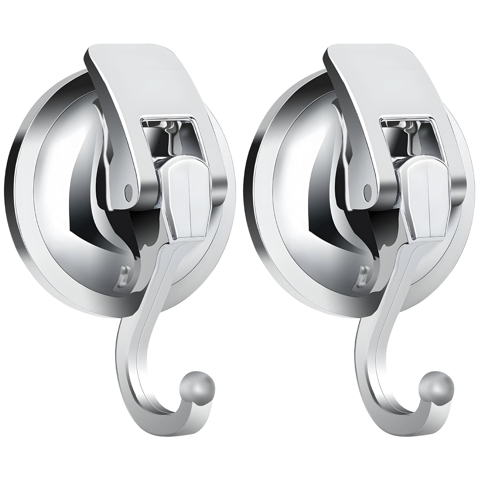 2 Pack Suction Hooks Bathroom Vacuum Suction Cup Hook No Drilling Waterproof Sucker Hook Heavy Duty Wall Hanger for Kitchen Bathroom Hanging Towel Shower Robe