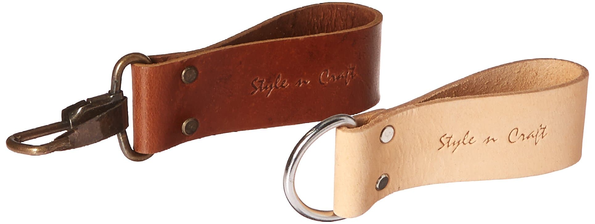 Style n Craft 98204 Snap Loop and D-Ring Combination in Heavy Top Grain Leather, Natural Color
