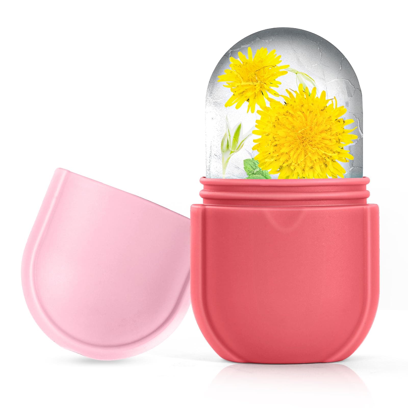 IMEASY Ice Roller for Face and Eye, Ice Face Roller,Facial Beauty Ice Roller Skin Care Tools, Ice Facial Cube, Gua Sha Face Massage, Silicone Ice Mold for Face Beauty (Pink)