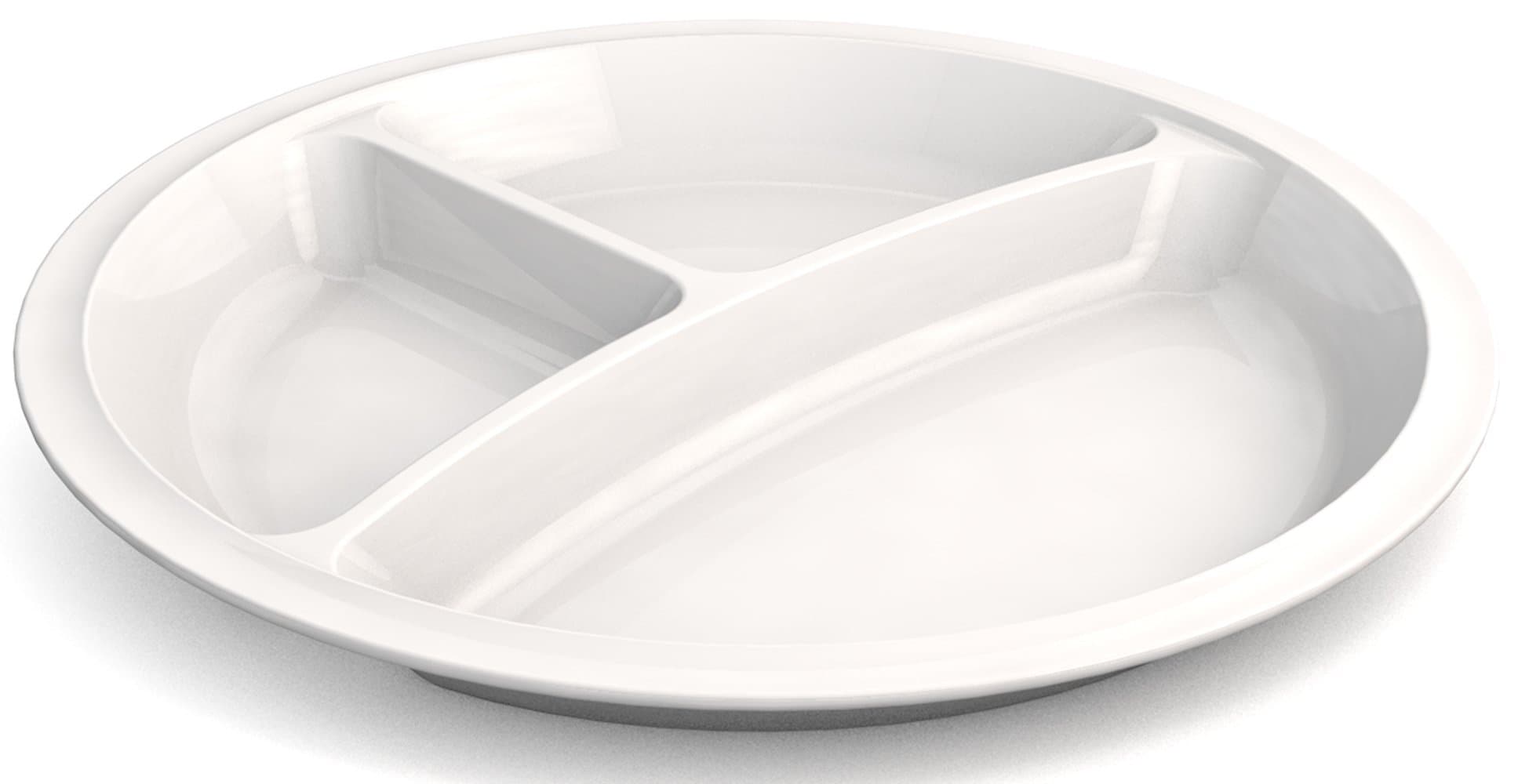 Ornamin Divided Plate Ø 25 cm White (model 730) / main course plate, portion plate