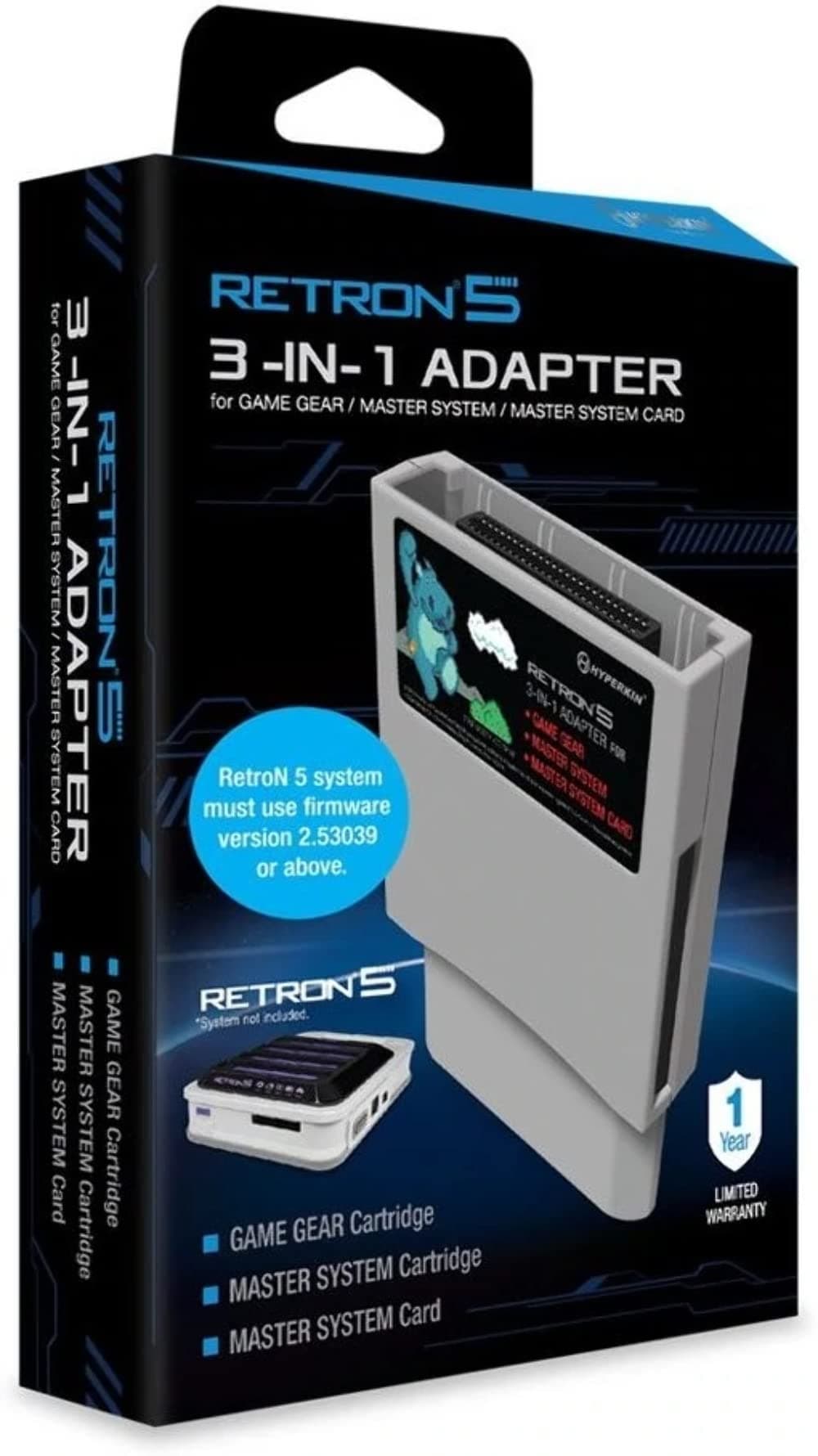 Hyperkin RetroN 5 3-in-1 Adapter for Game Gear, Master System, and Master System Card