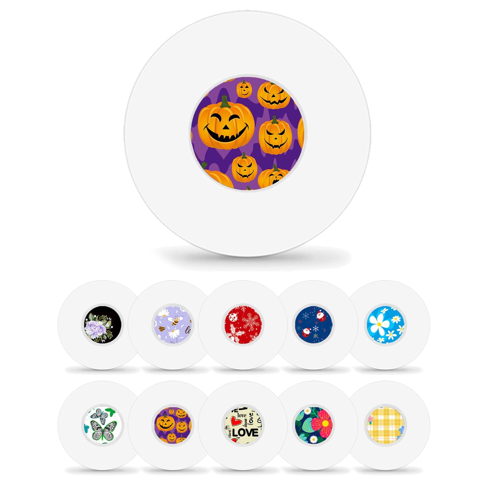 HONYOU 40Pack Libre 2 Sensor Covers with Libre 2 Pattern Stickers, Freestyle 14 Days Sensor Lingo Covers Waterproof CGM Tape Adhesive Patches with Hole, Latex-Free Hypoallergenic & Long Stay