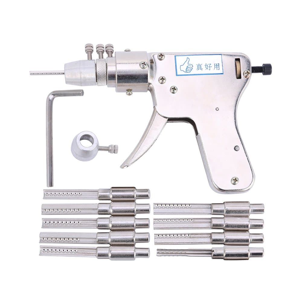 Lock Pick Gun with 9pcs Bump Key Tips