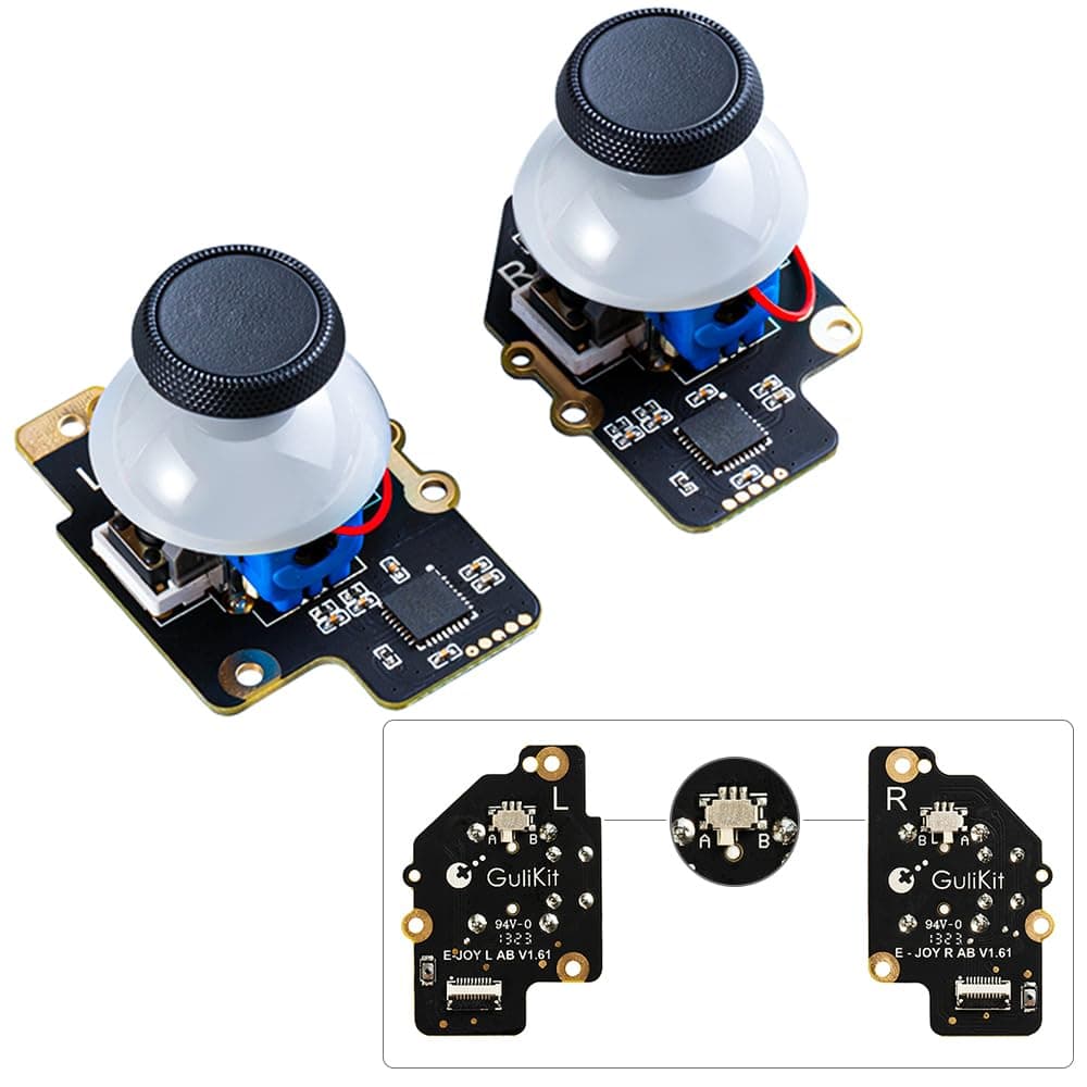 GuliKit Joystick for Steam Deck(Type A&B), No Drift Hall Effect Sticks, Thumb Grip Accessories for Steam Deck Console, Electromagnetic Joystick Module, No Soldering(Left/Right, 2-Pack, Not Fit OLED)