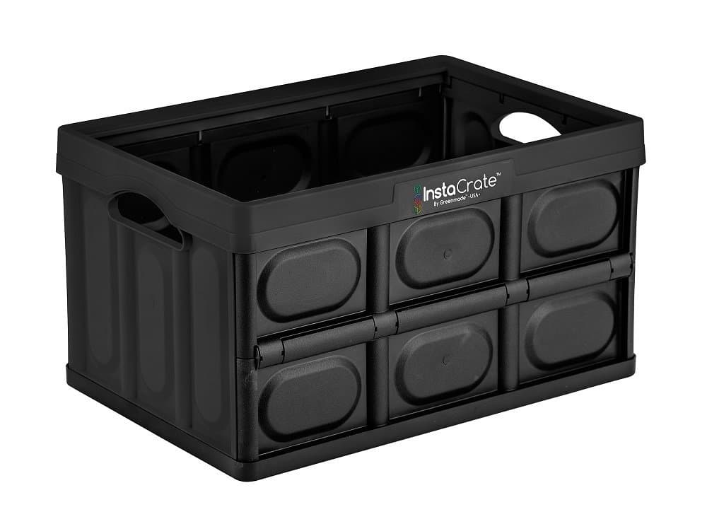 InstaCrate Collapsible Storage Container, 12 gal, Black