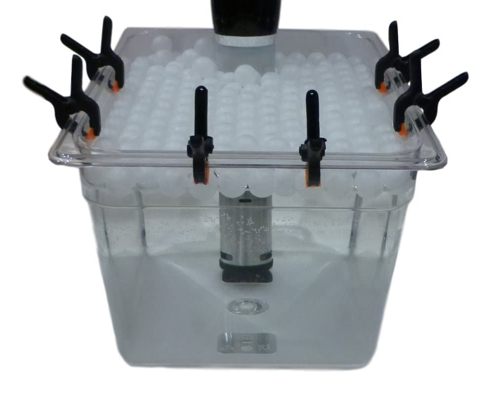 Sous Vide Container, Clips, Floating Ball Cover For Anova and Joule Cookers (Medium)