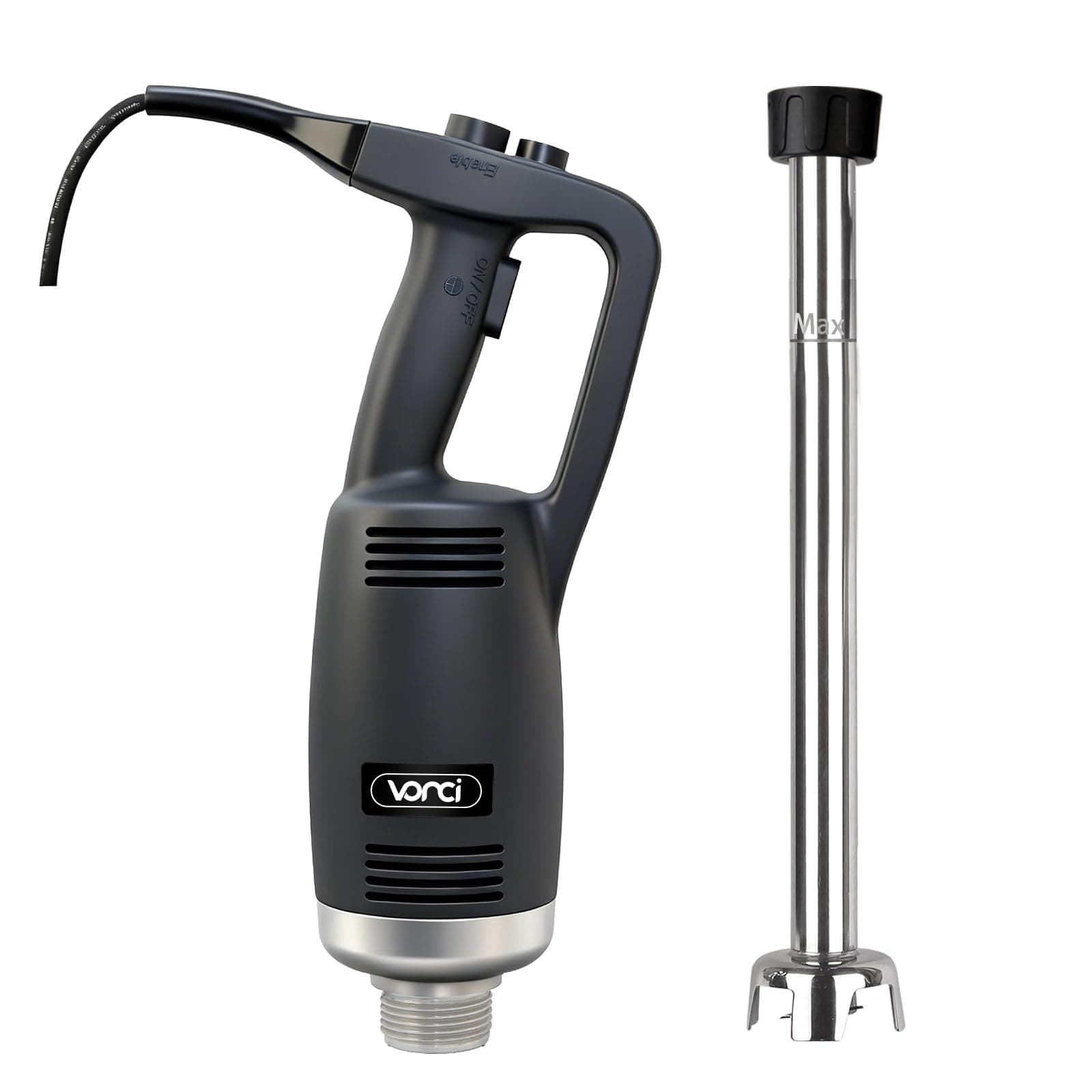 - 750W Commercial Immersion Blender, Extra Heavy Duty Hand Blender with Variable Speed 8000-19000RPM, Handheld Stick Mixer with 20" SUS 304 Shaft, Commercial Emulsifier for Restaurant Kitchen.