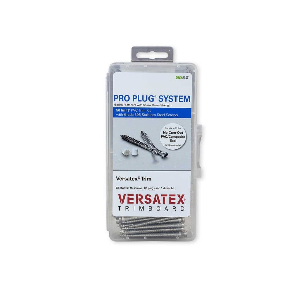 Pro Plug Kit for PVC Trim - Versatex Timber Ridge Trim - 50 Linear feet with 2-1/2 Stainless Steel Screws
