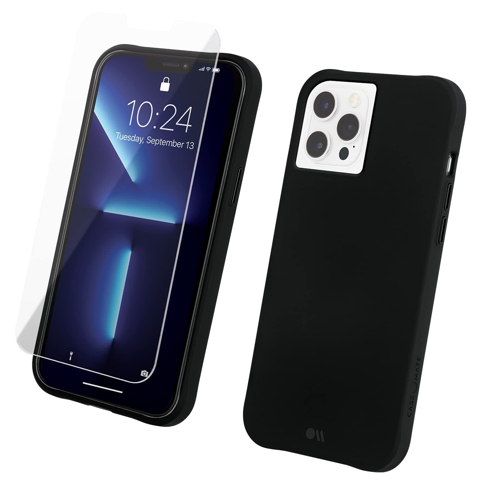 Protection Pack - Tough Black Case & Screen Protector for iPhone 12 Pro Max (5G) - 10 ft Drop Protection - 6.7 Inch