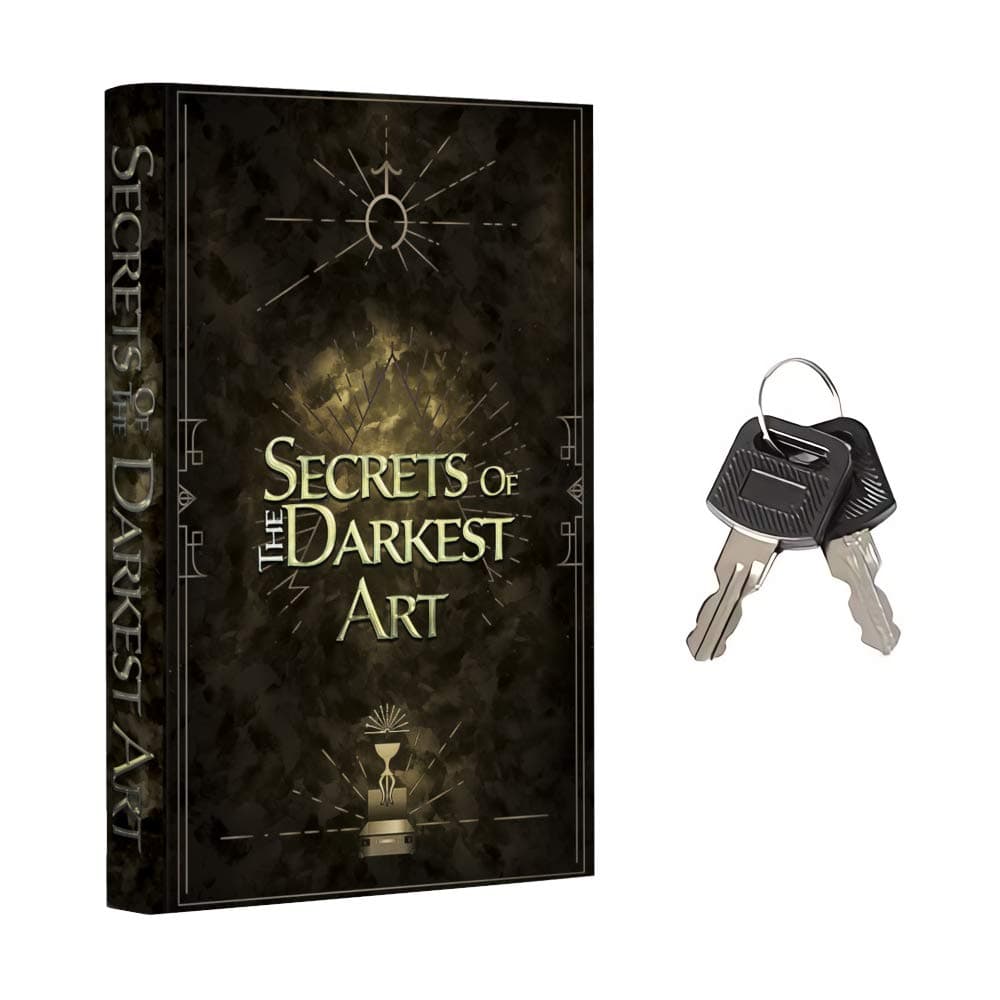 Fake Book Box - Small Safe Box with Key Lock - Hidden Safe in Plain Sight - Diversion Safes - Secret Safes (Darkest Art) (Large)