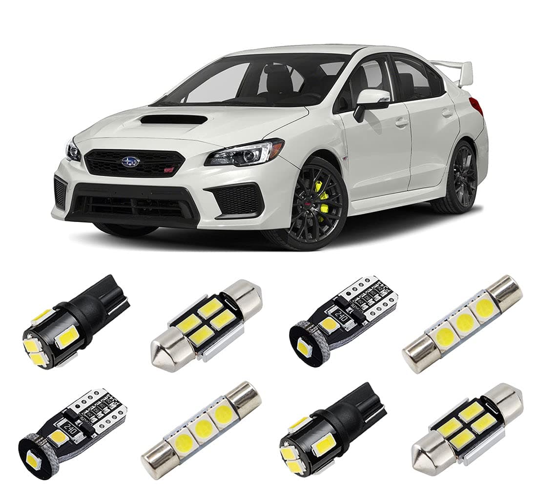 - White Interior LED Lights Kit for 2004-2020 2021 2022 Subaru WRX/WRX STI/Impreza Super Bright 6000K LED Interior Light Bulbs Package + License Plate Lights and Install Tool