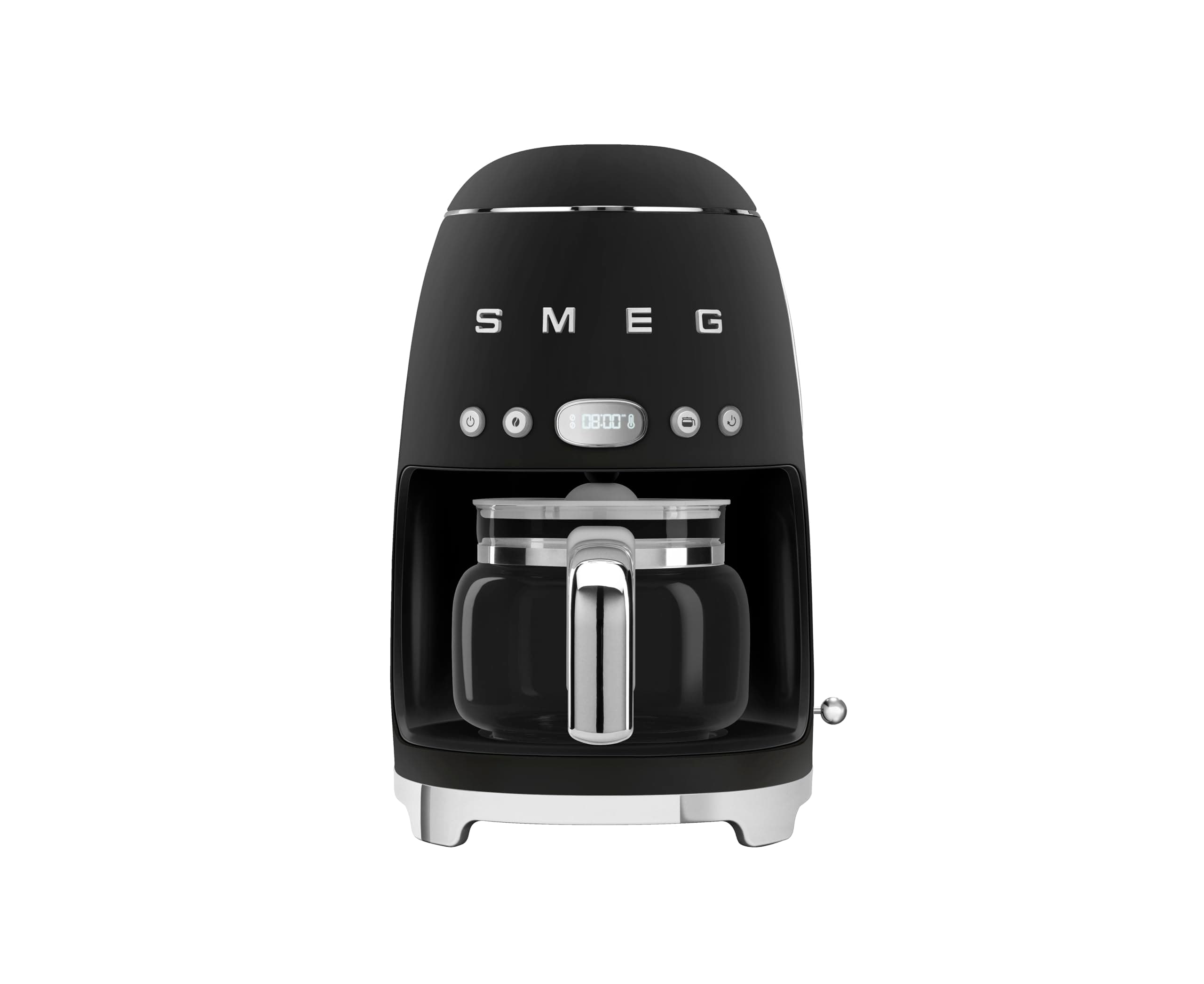 Smeg DCF02BLMUK Retro 50s Style 1.4L Drip Coffee Machine, Auto Start, Keep Warm Function, Black