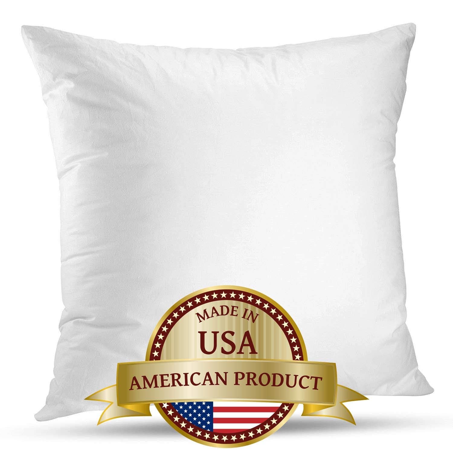 LuxyFluff - Down Synthetic, Square Decorative Throw Pillow Insert, Sham Stuffer 20" X 20" - Made in USA
