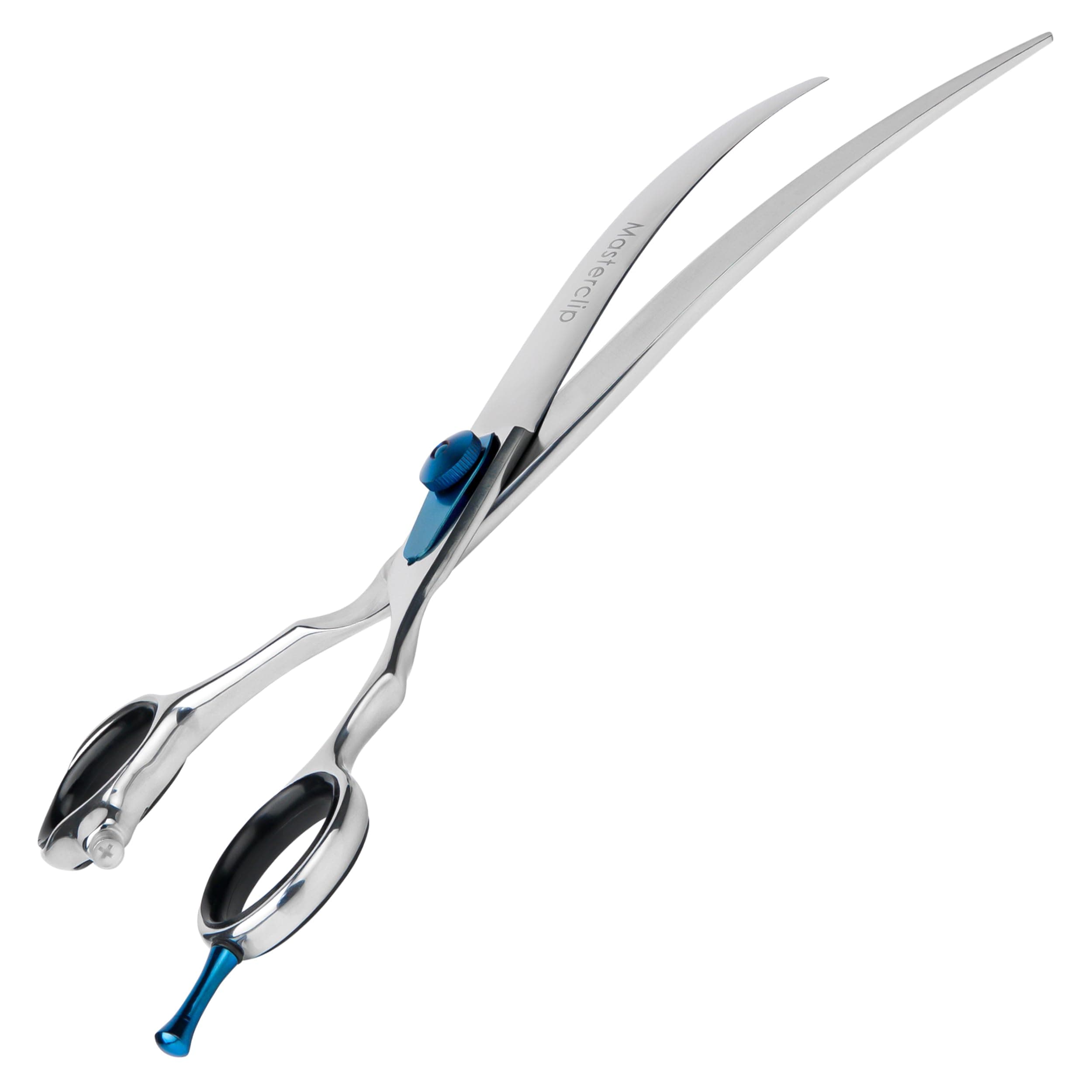 Masterclip 7.5” Essentials Curved Scissors – Professional High Grade Stainless Steel Easy Grip Dog Grooming Scissors – Ideal for Shaping Around Natural Curves (Right Handed)