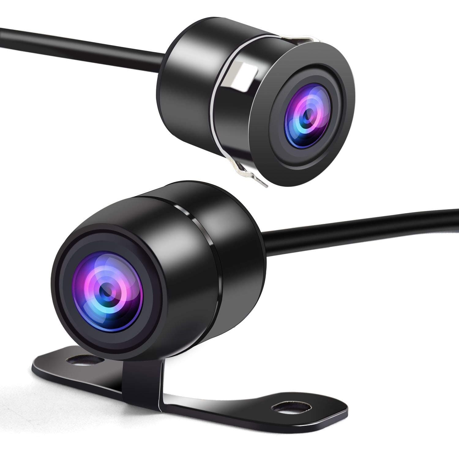 Waterproof IP68 Backup Reverse Camera Car Rear View Night Vision Camera Universal Color CMOS Back up Parking HD Front View Camera 2 Installation Options- Mirror Image/Guidelines Switching