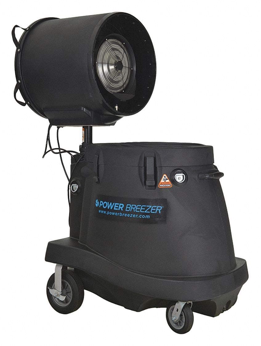 23" Mobile Misting Air Circulator, 1000/14, 000 cfm, Oscillating