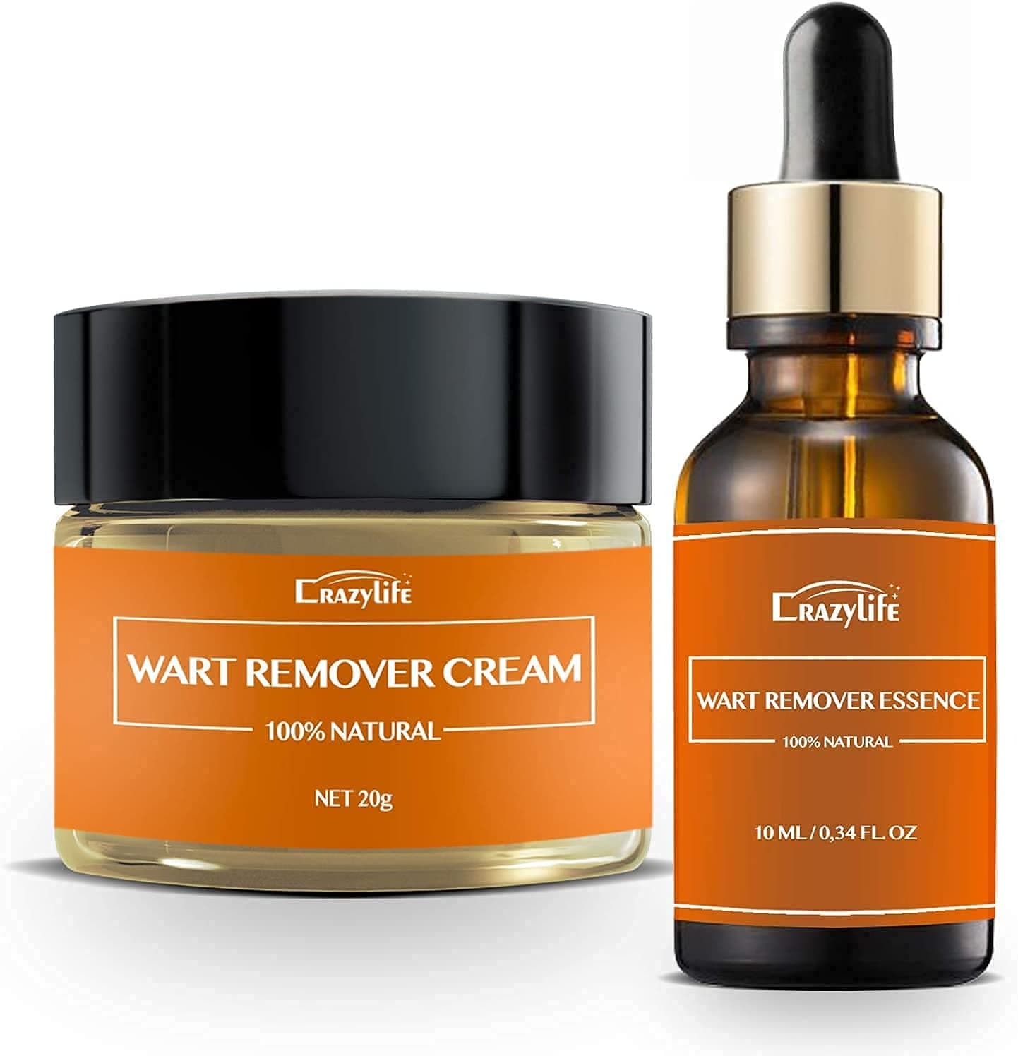 Wart Remover Set Essence + Cream Powerful Fast Acting to Remove All Kinds of Plantar and Common Warts