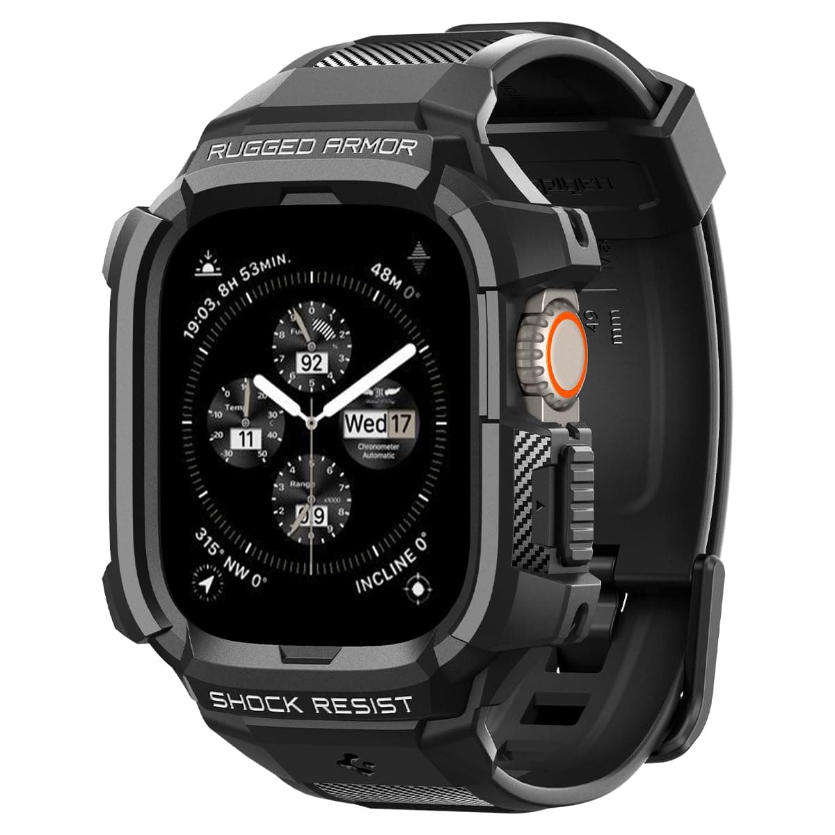 Rugged Armor Pro Case with Strap Band Compatible with Apple Watch Ultra 2 49mm and Apple Watch Ultra 49mm