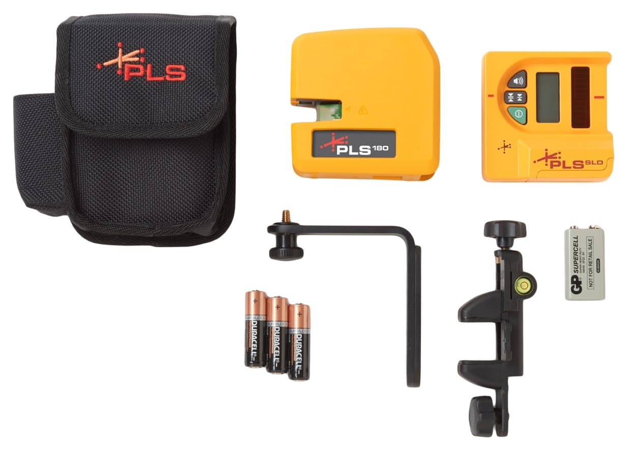 New PLS180 Red Cross Line Laser Level System with Detector, PLS-60522N by Pacific Laser Systems