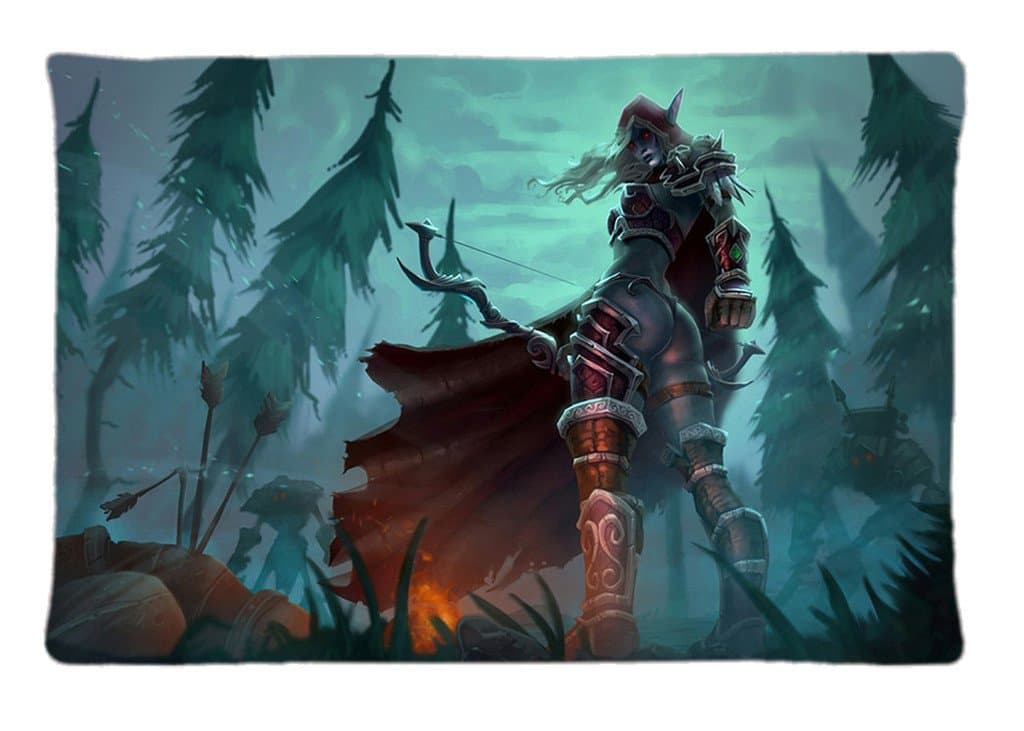 LeyPped Modern Design Sylvanas Windrunner Theme Personality Home Deconative Zippered Pillow Case Cushion Case