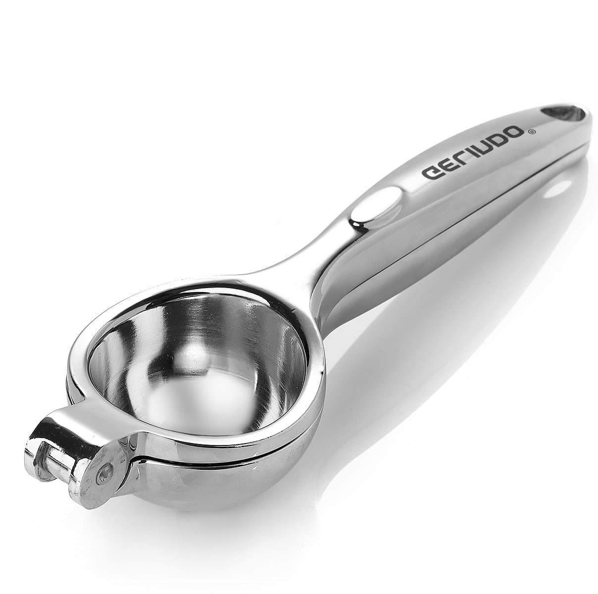 Gelindo Single Press Lemon Squeezer - Heavy Duty - Easy To Use - Large Bowl, Silver (Silver)