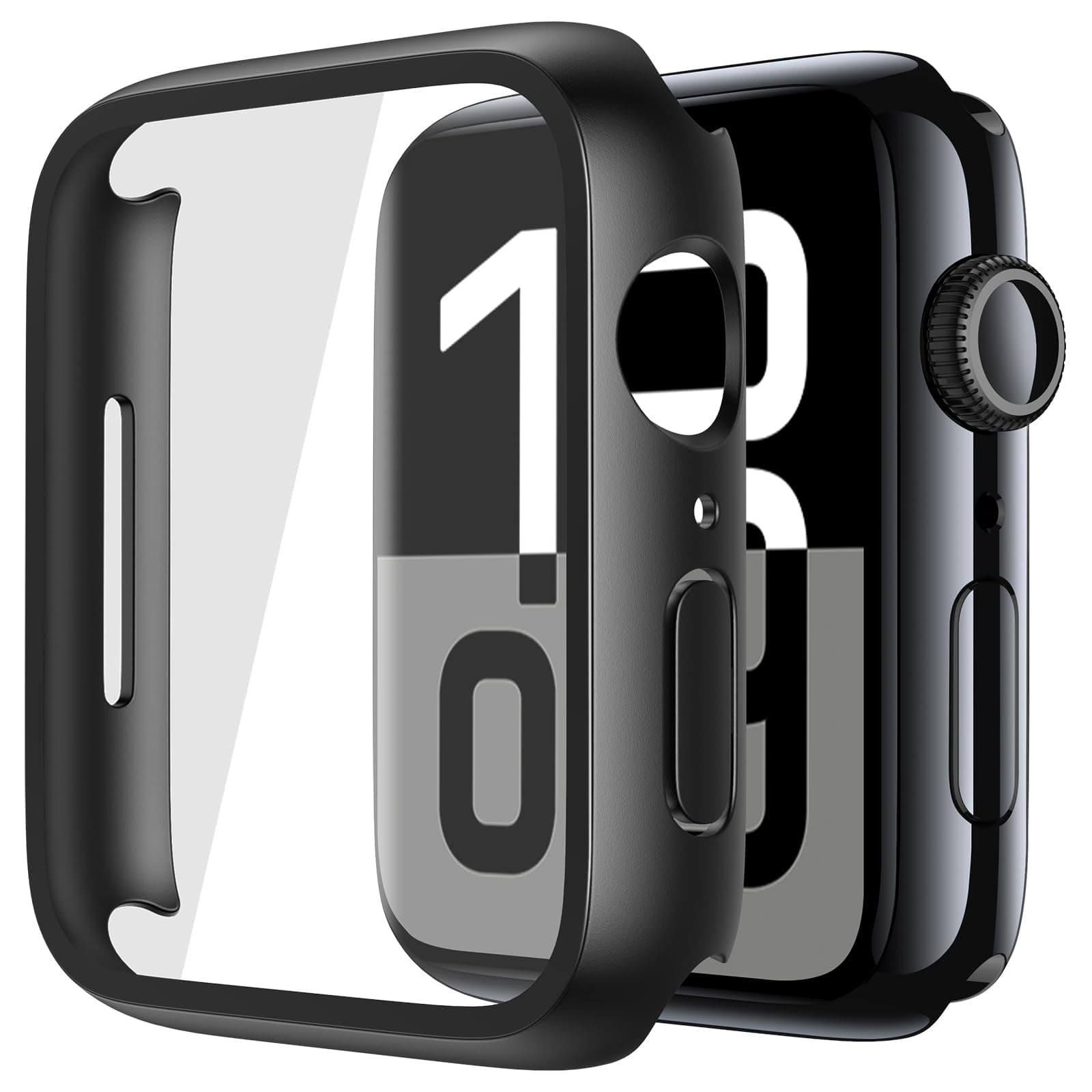 Misxi 2 Pack Tempered Glass Case Compatible for Apple Watch Series 11 (2025) Series 10 42mm, Hard PC Screen Protector Overall Protection Ultra-Thin Lightweight Scratch-Resistant Cover for iWatch