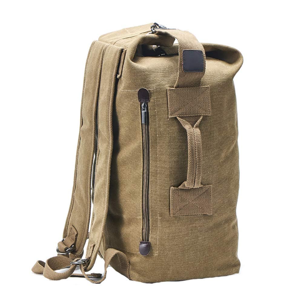 JellybroMilitary Duffel Bag Top Load Double Strap Canvas Backpack Army Travel