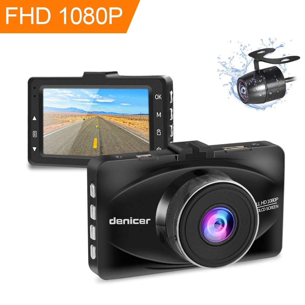 Dash Cams for Cars Front and Back denicer Car Camera Sony Sensor 1080P Full HD 170 Degree Wide Angle 6G Lens DVR with Black Paint Metallic Shell, WDR, G-sensor, Parking Monitor(No Reverse-image)