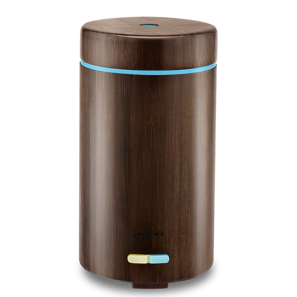 URPOWER Real Bamboo Essential Oil Diffuser Ultrasonic Cool Mist Aromatherapy Diffuser for Essential Oils with Adjustable Mist Mode,Waterless Auto Shut-off for Home Office Living Room Study Yoga Spa
