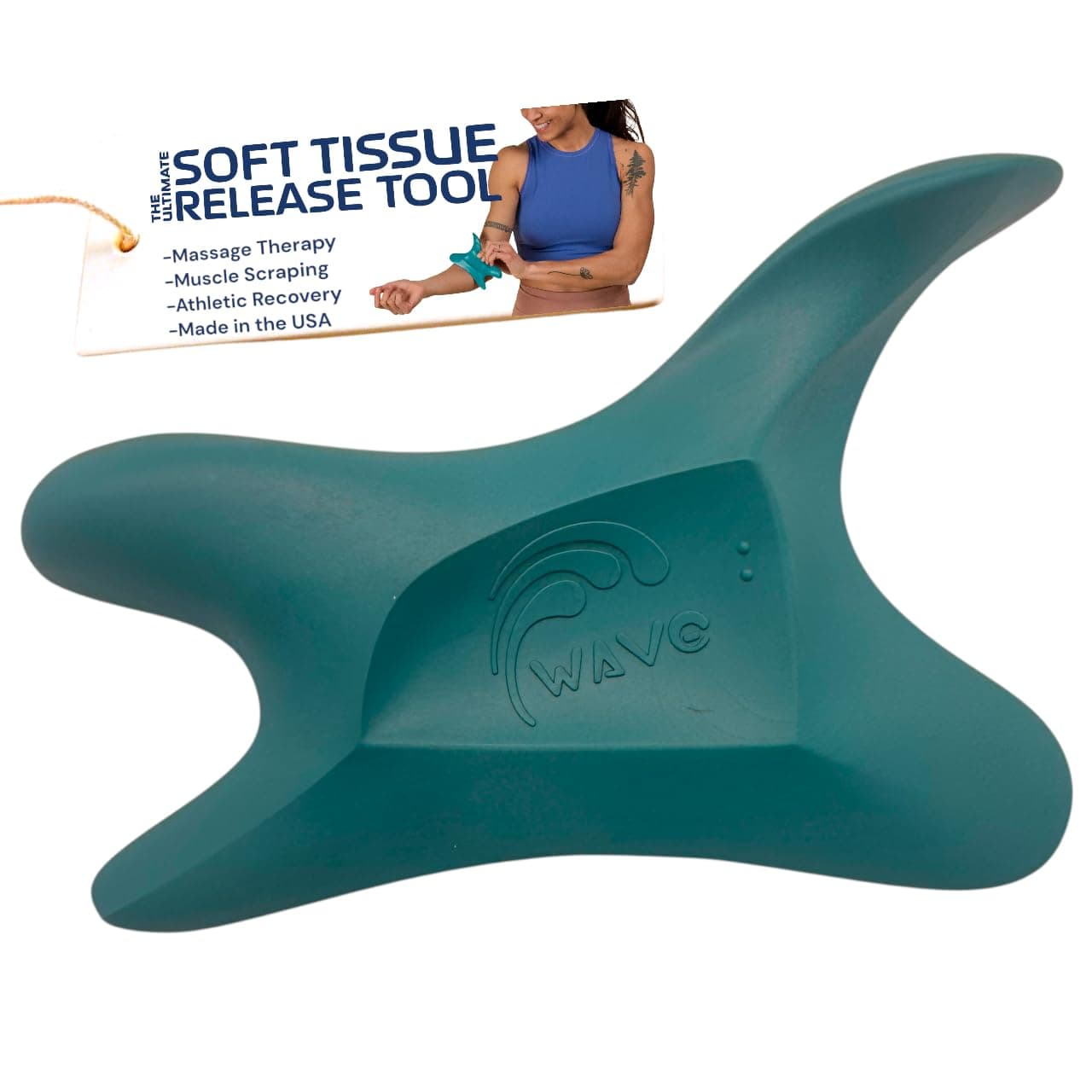 The Wave Tool, The Ultimate Soft Tissue Release Tool. Patented, Ergonomic Scraping and Massage Tool for Adhesions, Trigger Points, Myofascial Release.