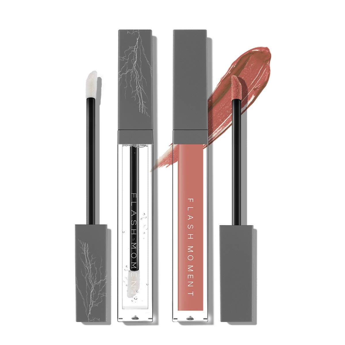 Lip Plumper and Lip Gloss Kit 2 Pcs Matte Lip Gloss Moisturizing Transparent Lip Glaze Gloss