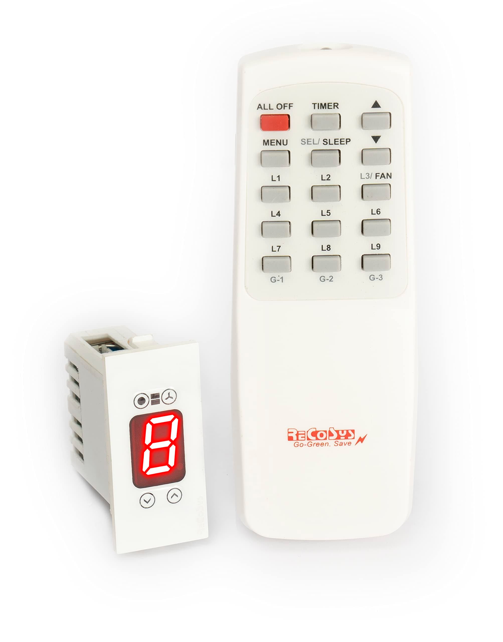 Remote Control Switch with Learning Makes Compatible with All Wi-Fi IR Blaster to use with Alexa (Pro-with Timers,Sleep,Adv.L, 2 Light and 1 Fan Regulator|Modular Type|White|)