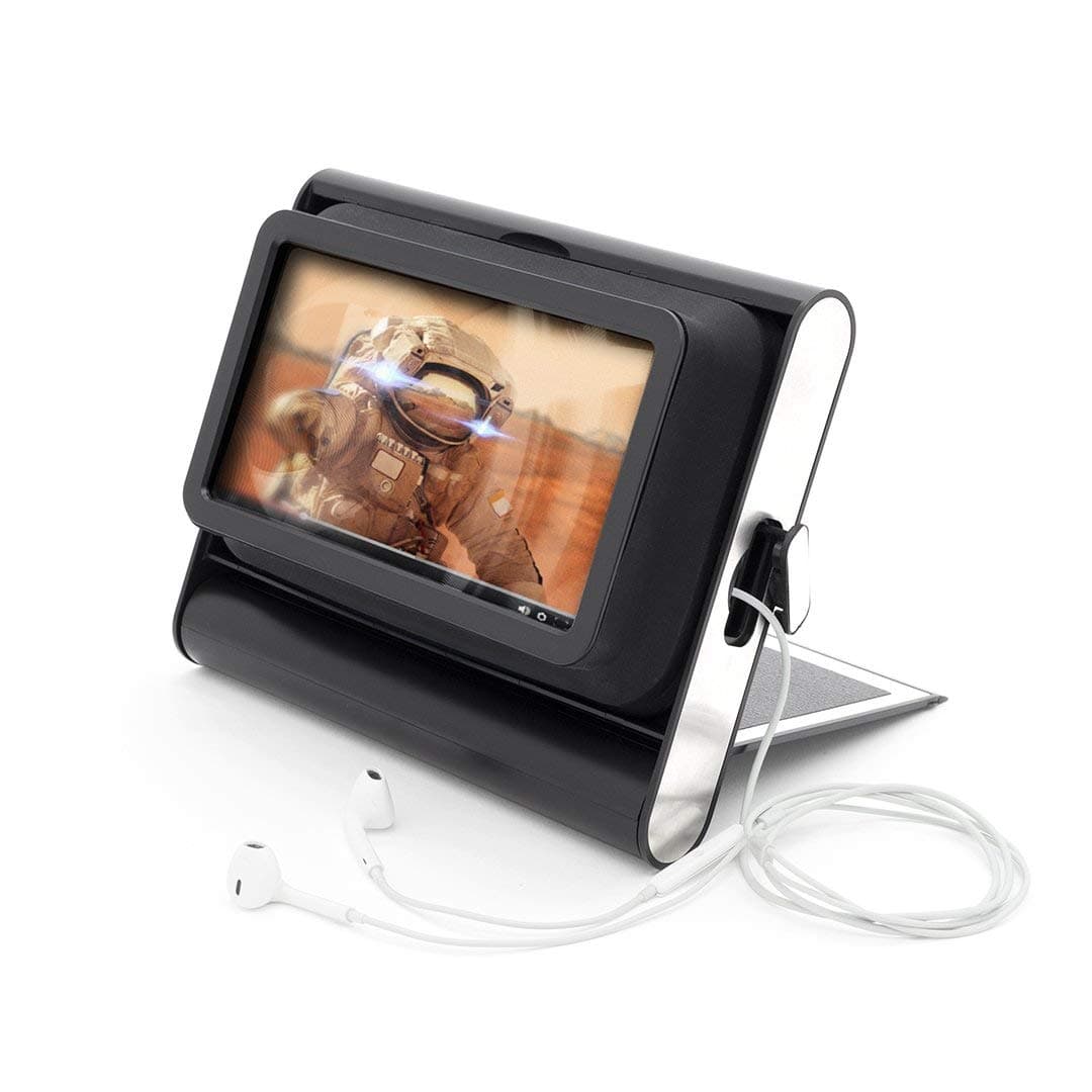 Phone Screen Magnifier – 17.8 Centimeter Cell Phone Magnifier – Cell Phone Movie Screen With Built In Flip Stand, 2X Magnification
