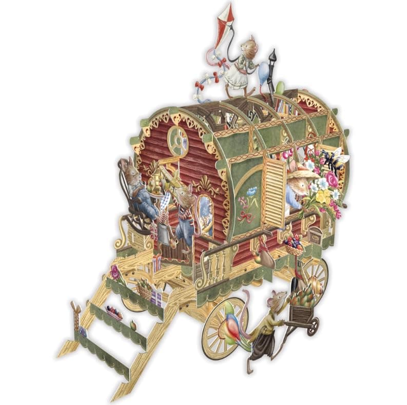 Paper D'Art - Mouse Caravan - 3D Pop Up Card - 3D042