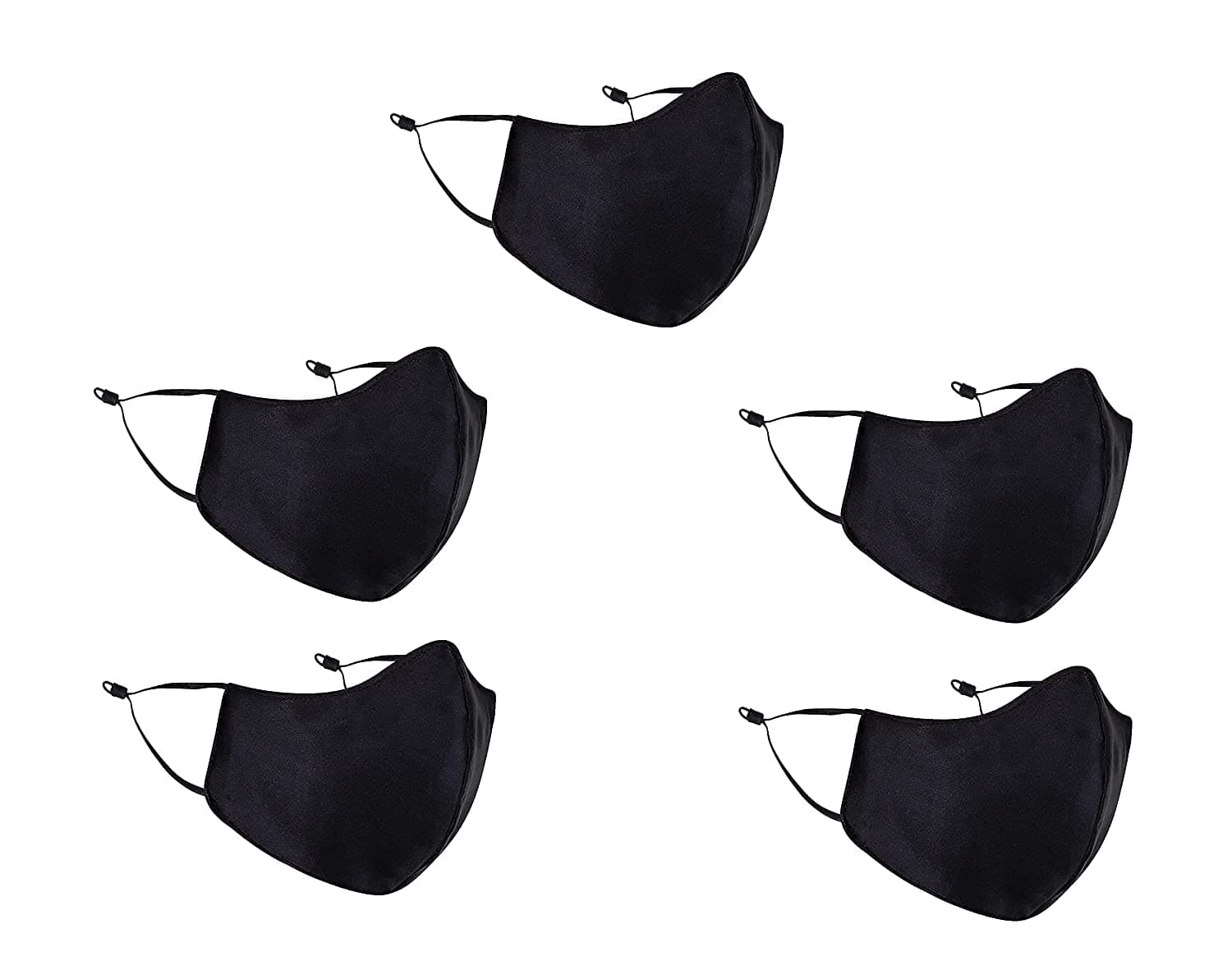 WILLFE Reusable Double Side Wearable Designer Mask with Melt Blown Filter Cloth Face Mask Breathable And Skin Friendly Adjustable Ear Loop and Ear Saver Strap for Men & Women, (BLACK)