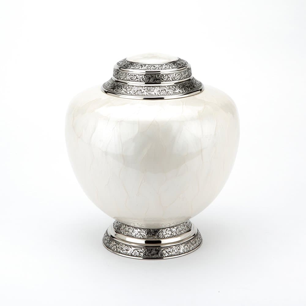 Urns UKHand Designed Cremation Ashes Adult Urn Solid Brass White Adult 4L
