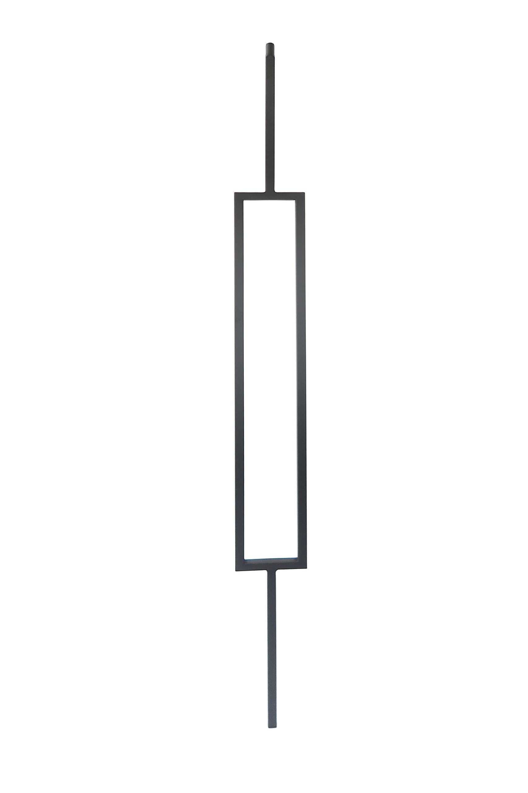 T81 - Iron Balusters - Single Rectangle - Hollow - 44" Tall - 1/2" Square - Box of 10 (Pewter Gray)