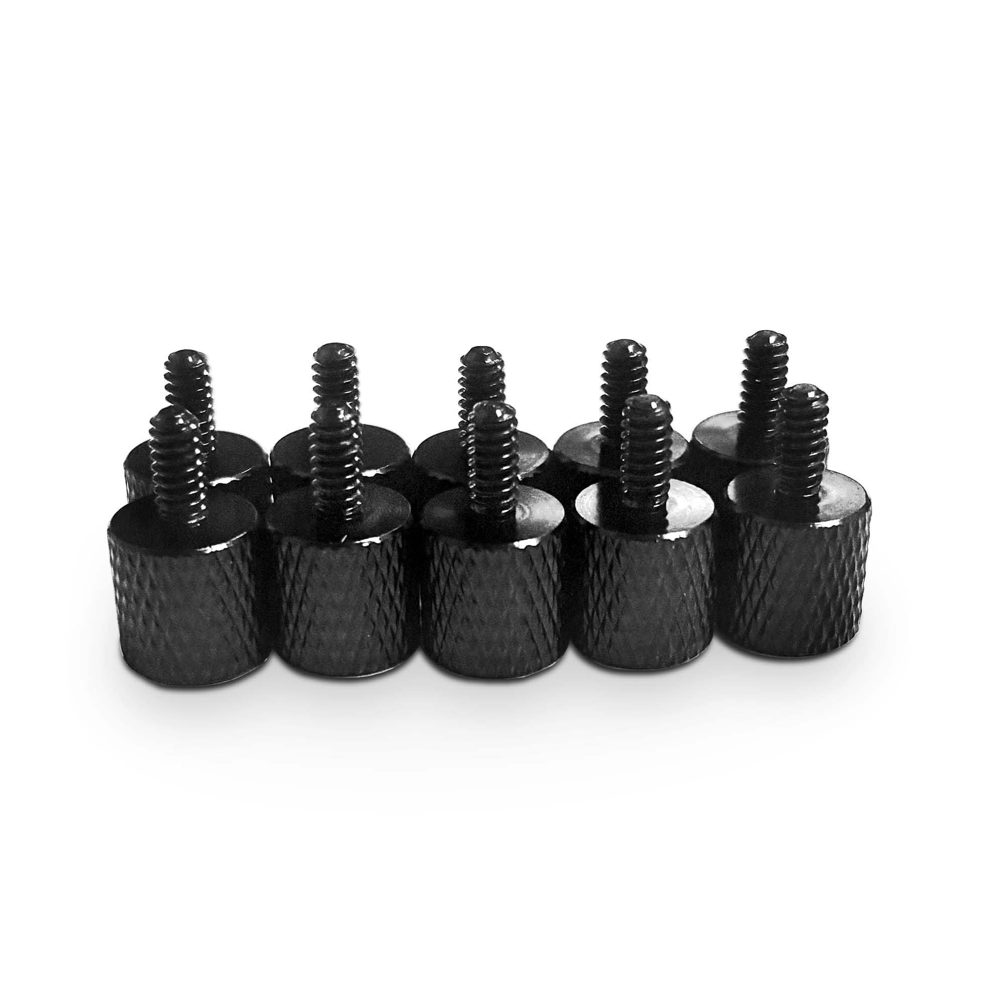 Circotech 10 x Black Anodized Aluminum Computer Case Thumbscrews (6-32 Thread) for Cover/Power Supply/PCI Slots/Hard Drives