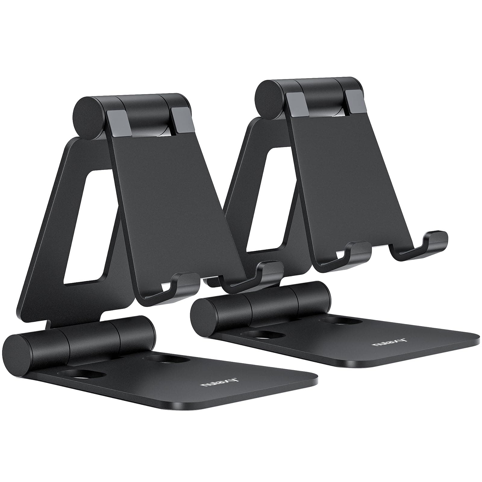Nulaxy 2-Piece Dual Foldable Smartphone Stand, Portable Adjustable Angle Smart Phone Stand Compatible with iPhone 16, 15, 14 Plus, Pro, Pro Max, 13 Mini, 12, 11 Pro Max, SE, Huawei, Xperia, Android