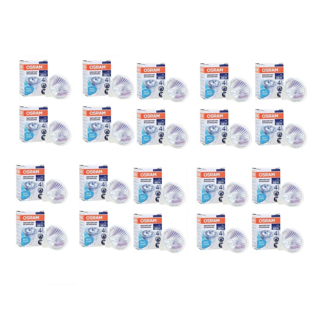 OSRAM 12V GU5.3 50W Standard Circular Halogen Bulb - Pack of 20 pcs - Made in Germany