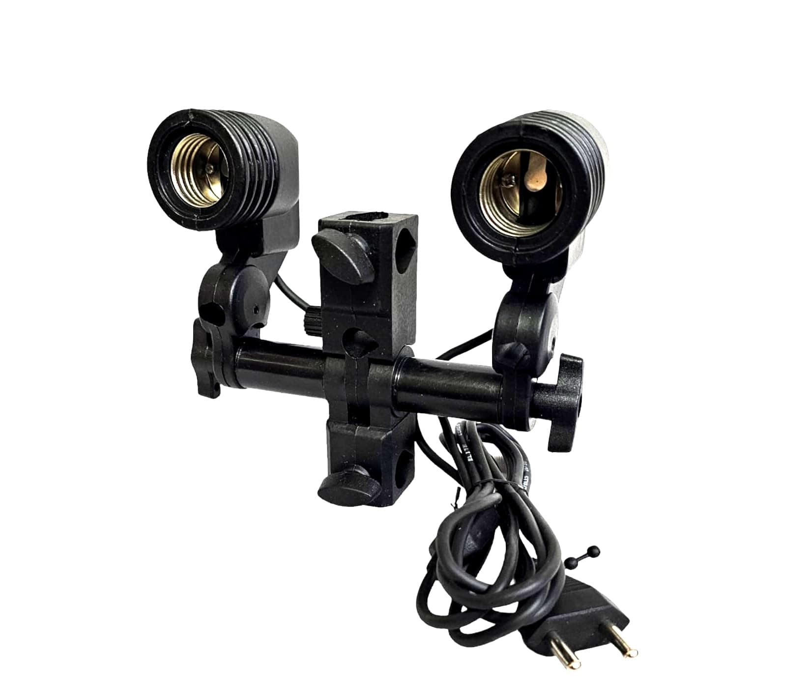 SHOPEE E27 Double Light Socket with Light Stand Swivel Mount & Umbrella Holder for Photography, Film,Video Studio