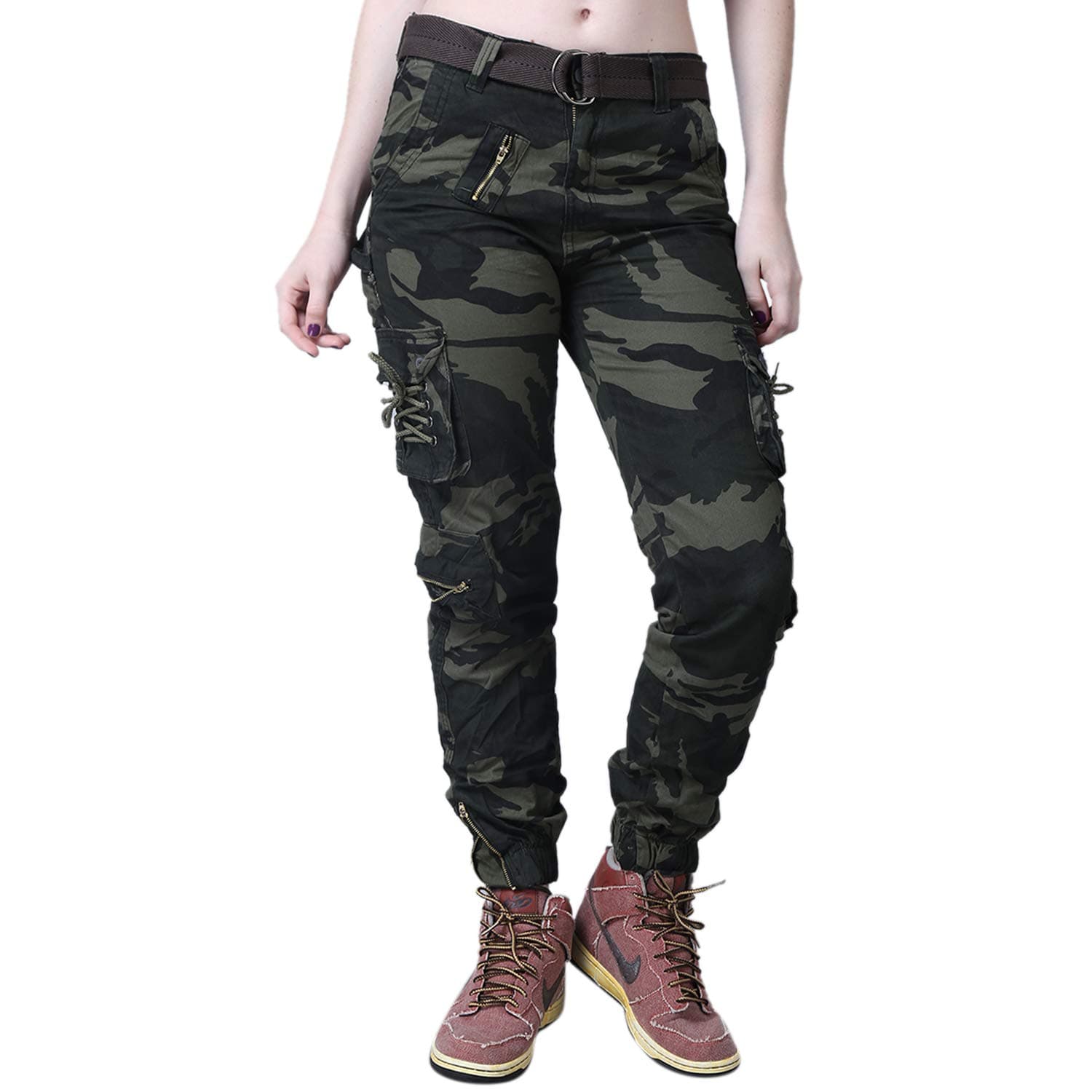 Hootry Women's Regular Fit Cargos (Multicolour, 28)