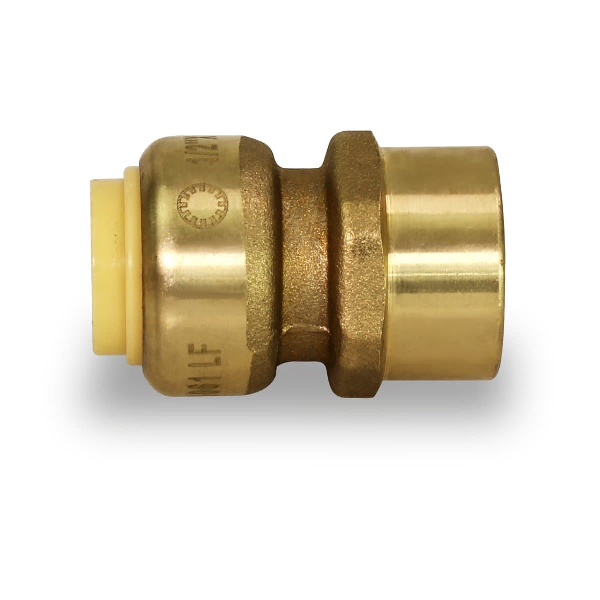 Everflow Supplies Pushlock UPFC12 1/2 Inch Long Push X Female Adapter for Push-Fit Fittings, Made with No Lead DZR Forged Brass, Connects PEX, CPVC & Copper, Pre-Lubricated Quick Installation