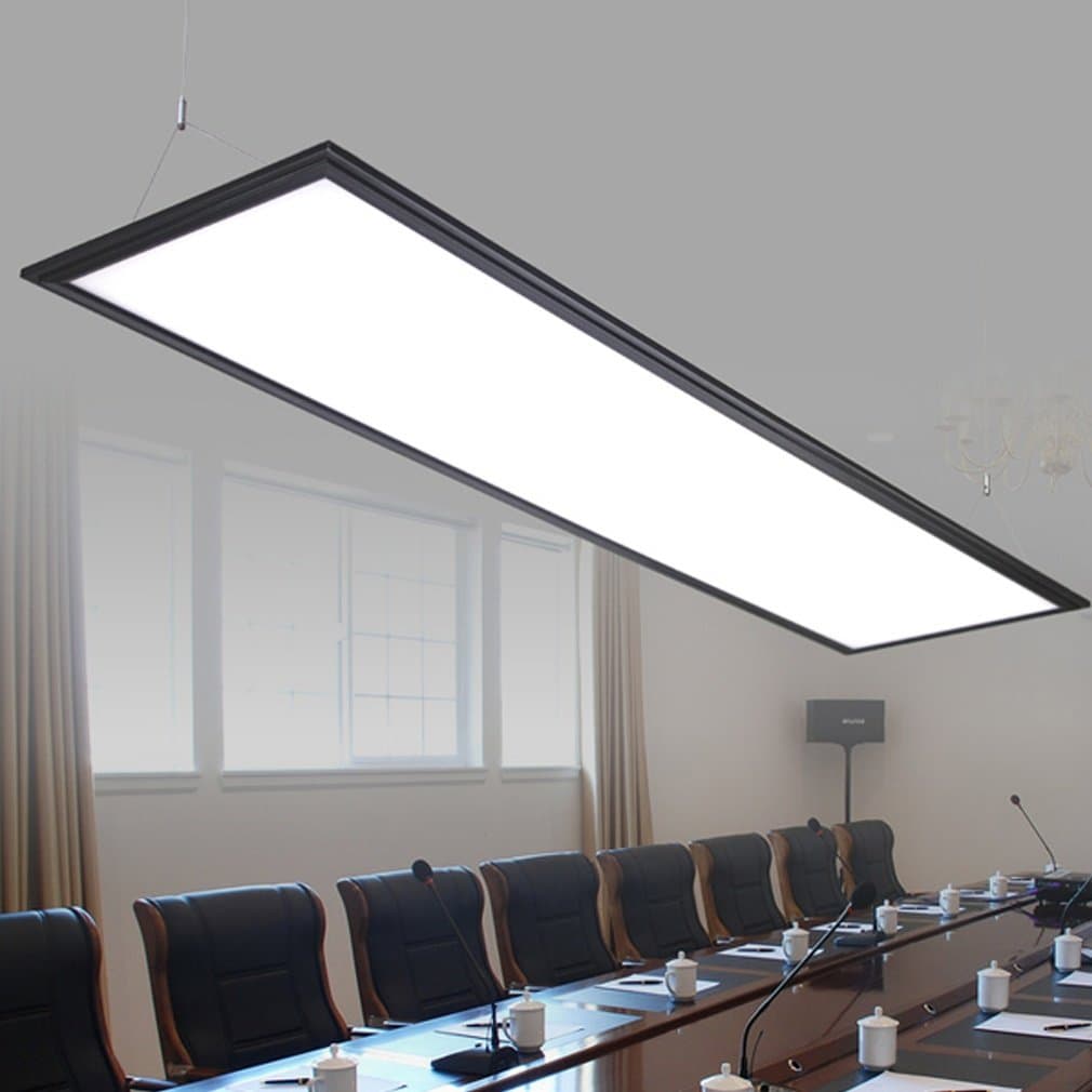 36W LED Pendant Light Modern Simple Rectangle Living Room Dining Room Study Office Flat Hanging Lamp Creative Elegant Black Acrylic Aluminum Decorative Ceiling Lighting L120cm*W30cm White Light 5000K