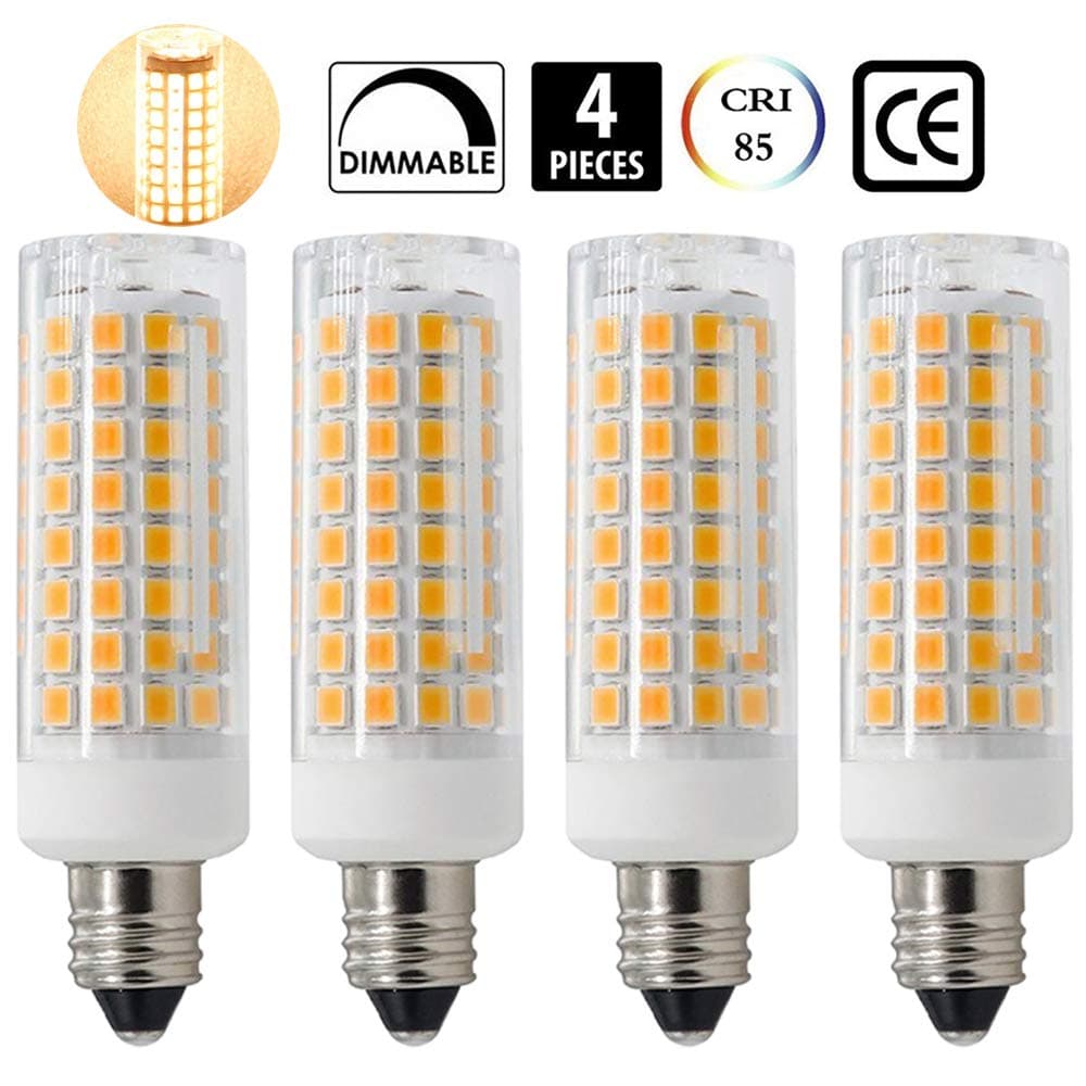 E11 LED, All-New (102LEDs) E11 Led Bulbs, 8W 75W-100W Equivalent, 850 LM, Warm White 3000K, Dimmable,E11 Mini Candelabra Base, JD T3/T4 360 Degree Beam Angle for Indoor Decorative Lighting(4 Pack)