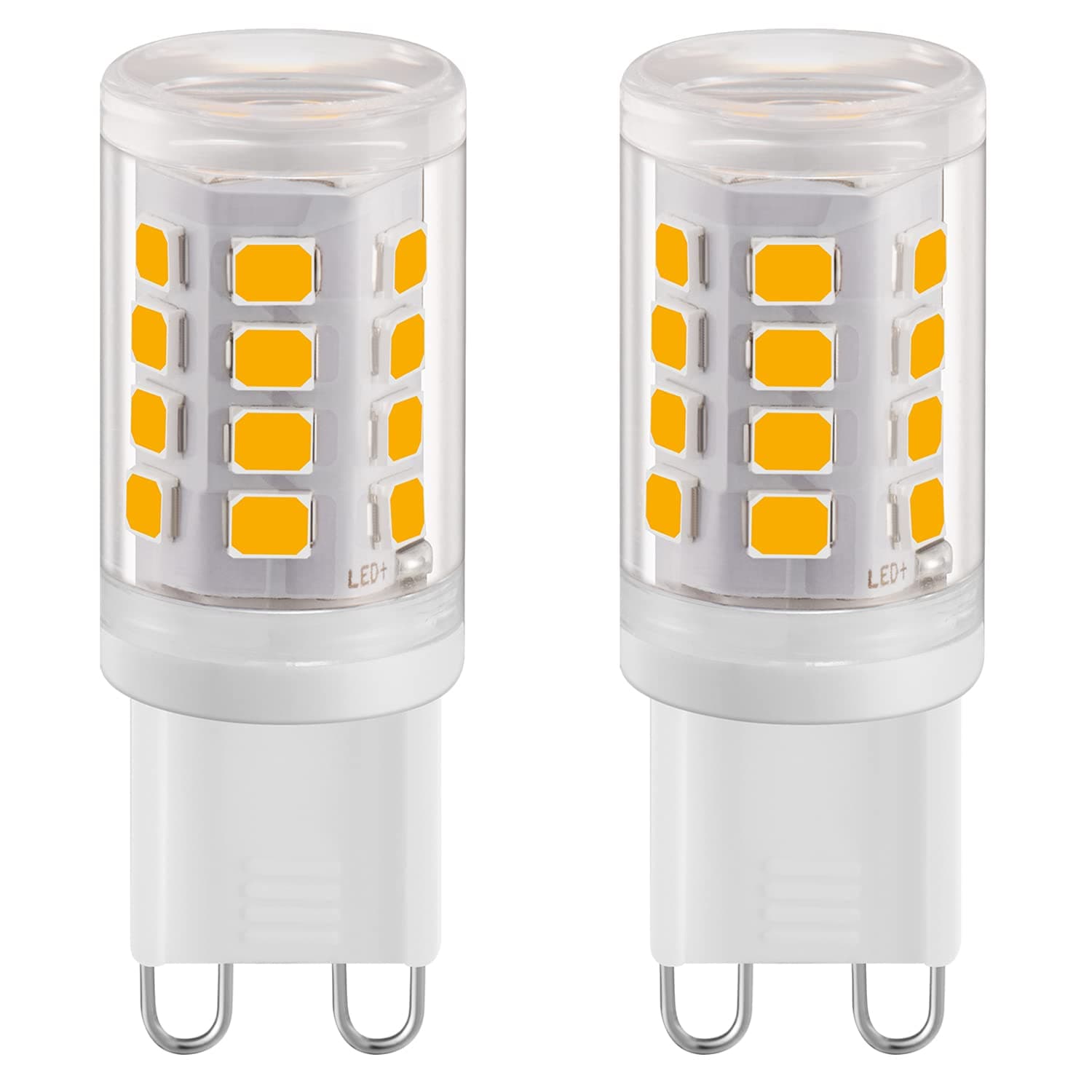 G9 LED Light Bulbs, 2W Warm White 2700K, Not Dimmable, 28W Halogen Equivalent, Corn Light for Home Lighting, Non-Flicker, AC 220-240V, 360° Beam Angle, 2 Pack