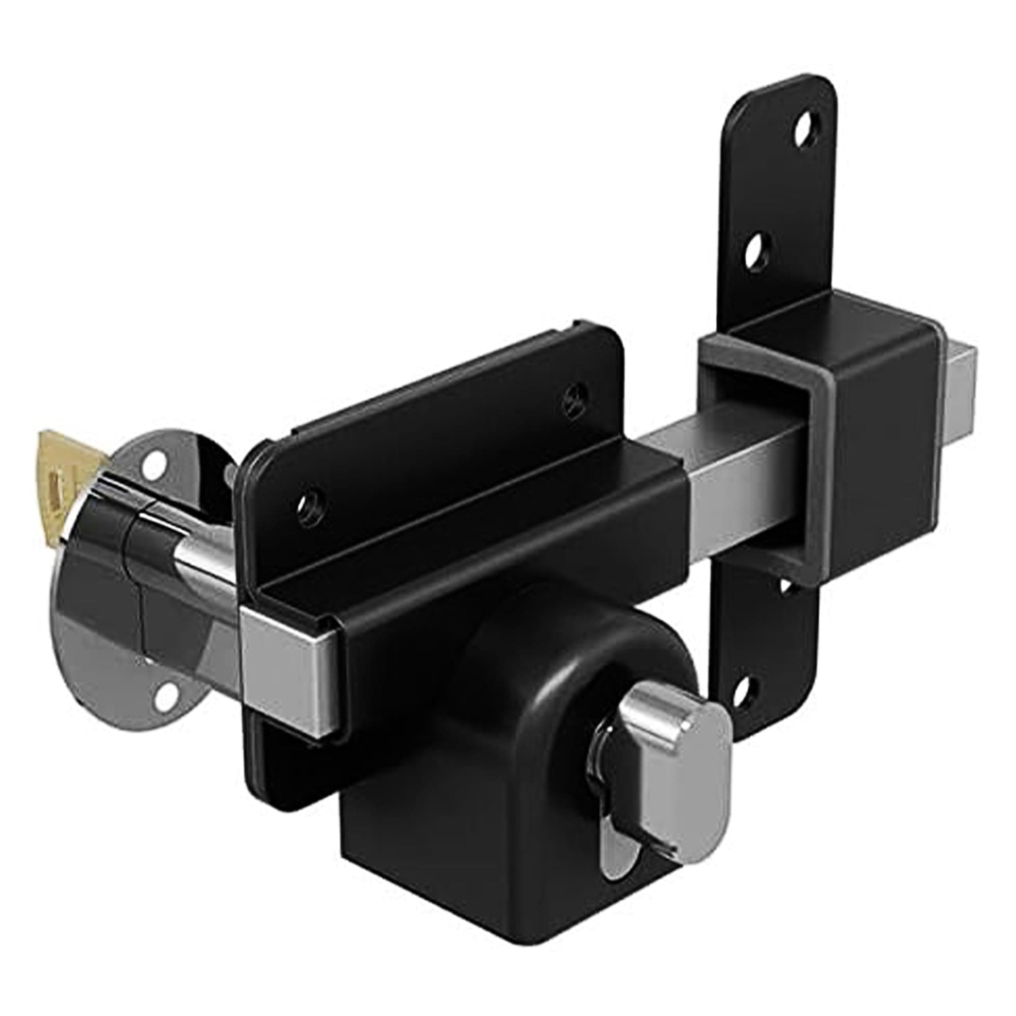 GateMate Long Throw Gate Lock 1490106, Euro Profile Gate Lock for Sheds, Gates & Garage Doors, Keyed Outside & Inside Thumb Turn, 316 Stainless Steel, for Wooden Gates & Doors Up to 50mm (2”), 5 Keys
