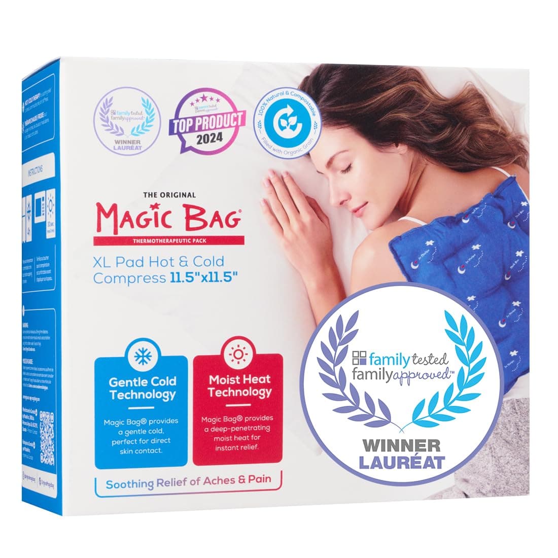 The Original Magic Bag® X-Large Heating Compression, Hot/Cold Therapy for Back and Shoulder Pain Relief, Cordless Hot Cold Compress, 28 x 29 cm (11" x 11.5")